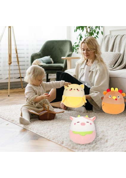 Muz Kedi Peluş Oyuncak, 9.8 "muz Kedi Peluş Doldurulmuş Hayvan Kawaii Kedi Yastık Yumuşak Kedi Peluş Bebek Çocuklar Için Kız Erkek Doğum Günü Noel Ev Decora (Çilek Inek) (Yurt Dışından) modelleri