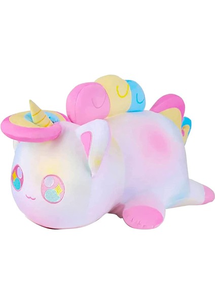 Unicorn Kedi Doldurulmuş Hayvan Peluş, Kedi Maması Peluşlar Kedi Mee Miyav, Sevimli Anime Karikatür Kedi Doldurulmuş Hayvan Figürü Oyuncak Peluş Yastık Çocuklar Için Hediye ve Fest (Yurt Dışından)
