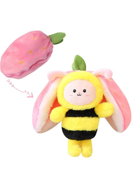 Arı Peluş Oyuncak, 11.8" Arı Doldurulmuş Hayvan, Çilek Doldurulmuş Arı Peluşa Dönüşür, Yumuşak Peluş Bebek Doğum Günü Partisi, Noel, Çocuklar Için Sevgililer Günü Hediyesi Bebek ve (Yurt Dışından)