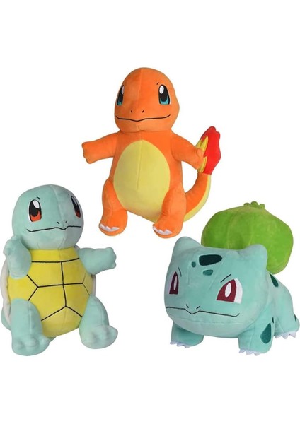 8" Peluş Başlangıç 3'lü Paket - Bulbasаur - Charmander - Squirtlе - Yumuşak ve Rahat (Yurt Dışından)