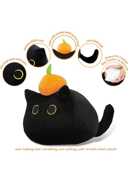 Kara Kedi Peluş Oyuncaklar Yastık, 3D Kedi Şekilli Doldurulmuş Sevimli Hayvan Oyuncak Yastık Minderi, Yumuşak Kawaii Siyah Kedi Peluş Bebek Kedi Peluş Oyuncaklar Doldurulmuş Hayvan (Yurt Dışından) indirimleri