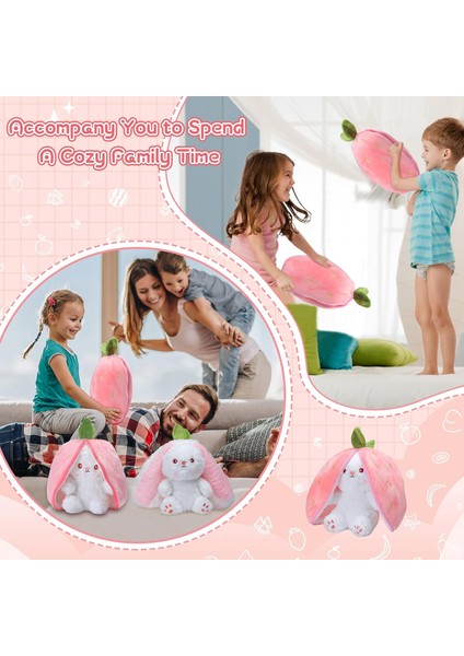 Tavşan Doldurulmuş Hayvanlar 7 Inç Ters Çevrilebilir Çilek Havuç Tavşan Peluş Yastık Oyuncak Fermuarlı Tavşan Yastığı Sevimli Peluşlar Bebek Hediyesi Çocuk Erkek Kızları Için, Pemb (Yurt Dışından) fiyatları