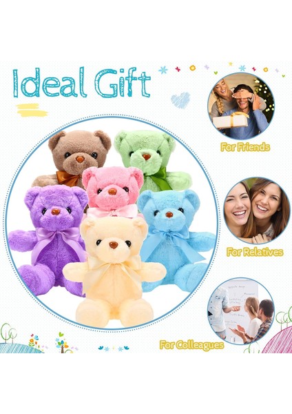 10 Parça Operasyon Noel Ayılar Yumuşak Peluş Oyuncak Doldurulmuş Hayvanlar Çocuklar Için Sevimli Ayılar Erkek Kız Doğum Günü Sevgililer Günü Bebek Duş Ayı Parti Favor (Parlak Renkl (Yurt Dışından)
