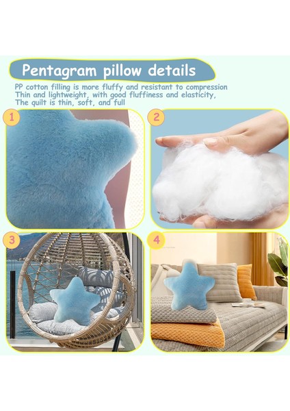 15.7 "yıldız Yastık Peluş Doldurulmuş Yıldız Şekilli Yastık Dekor Yastık Oyuncak Hediyeler, Mavi (Yurt Dışından) modelleri