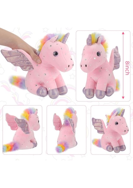 4 Parça 8 Inç Tek Boynuzlu At Doldurulmuş Hayvanlar Kızlar Sevimli Peluş Tek Boynuzlu At Hediye Oyuncaklar Goodie Çanta Için Yumuşak Peluş Tek Boynuzlu At Toplu Çorap Doldurucular (Yurt Dışından)