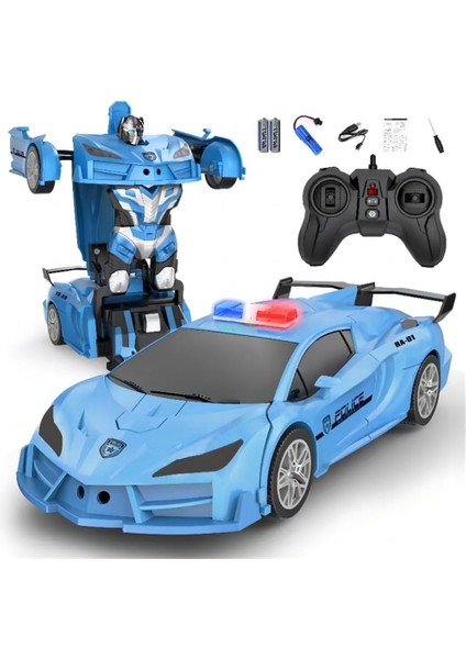 Uzaktan Kumandalı Araba - Robot Rc Arabaları Dönüştürün, Bir Düğme Deformasyonu ve 360 ° Dönme Drift, 6+ Yaş Üzeri Erkek / Kız Çocuklar Için Polis Arabası Oyuncağını Dönüştürün (M (Yurt Dışından)