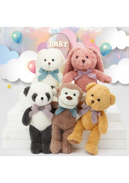 Paket Yumuşak Doldurulmuş Hayvanlar Peluş Sevimli Ayıcık/maymun/panda/tavşan Oyuncak Çocuklar Erkekler Kızlar Için, Doğum Günü/noel/sevgililer Günü Için Hediye Olarak 12,5 Inç (5 P (Yurt Dışından)