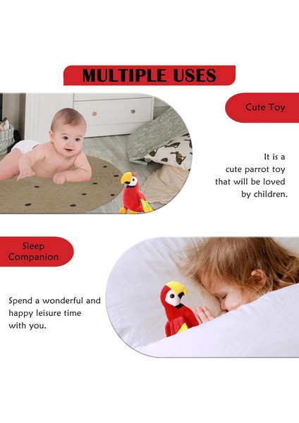 9.84 "papağan Doldurulmuş Hayvan Sevimli Kuş Peluş Parakeet Kucaklama Oyuncak Çocuklar Için Hediyeler, Kırmızı (Yurt Dışından) fırsatları