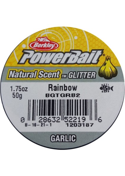Powerbait Natural Scent Glitter Rainbow Garlic Sarımsaklı 50GR fırsatları
