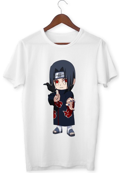 Naruto Itachı Crow Erkek Tişört Beyaz T-Shirt