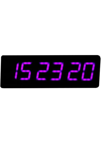 Sanec Saniyeli Dijital LED Duvar ve Masa Saat Derece ve Nem - Mor (Kasa Ölçüsü: 12X35 Cm)