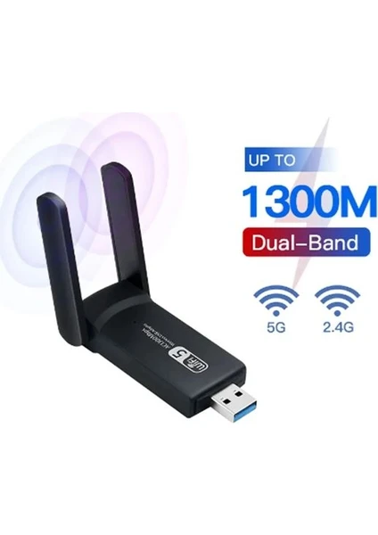 AC1200 Mbps Dual Band USB 3.0 Adaptör Kablosuz Wifi Alıcı