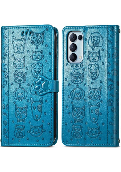 Oppo Oppo 5 Için Kılıf Deri Kılıf Kısa Kayış Kapak Çevirin Karikatür Hayvanlar (Yurt Dışından)