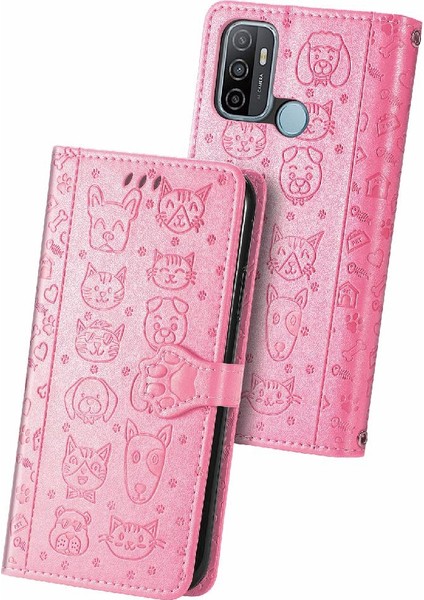 Oppo A53 2020 Için Kılıf Kısa Kayış Kapak Çevirin Kılıf Karikatür Hayvanlar (Yurt Dışından) indirimleri