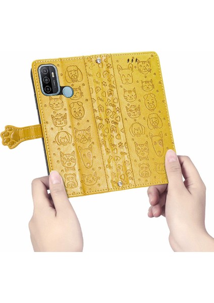 Oppo A53 2020 Için Kılıf Kısa Kayış Kapak Çevirin Kılıf Karikatür Hayvanlar (Yurt Dışından) modelleri