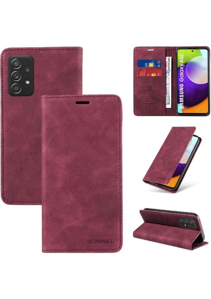 Samsung Galaxy A52S 5g Için Kılıf Folio Cüzdan Pu Deri Koruyucu Manyetik (Yurt Dışından)