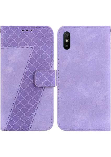 Xiaomi Redmi 9A Kart Yuvası Fonksiyonu Için Telefon Kılıfı Kabartmalı Desen Cüzdan (Yurt Dışından)
