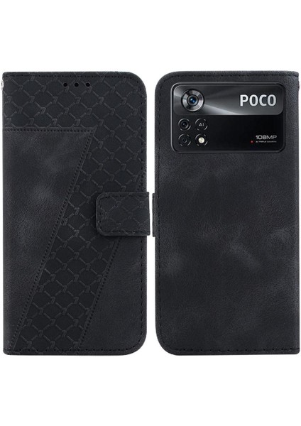 Telefon Kılıfı Için Xiaomi Poco X4 Pro 5g Cüzdan Kart Yuvası Fonksiyonu Flip Folio (Yurt Dışından)