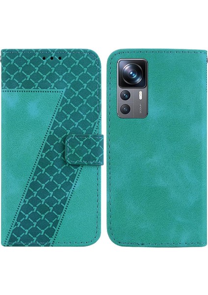 Telefon Kılıfı Için Xiaomi 12T/12T Pro Kart Yuvası Fonksiyonu Kabartmalı Desen Pu (Yurt Dışından)