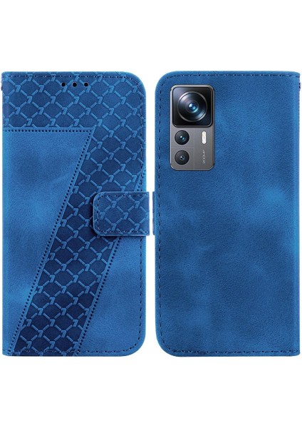 Telefon Kılıfı Için Xiaomi 12T/12T Pro Kart Yuvası Fonksiyonu Kabartmalı Desen Pu (Yurt Dışından)