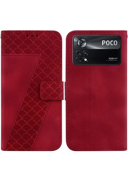 Telefon Kılıfı Için Xiaomi Poco X4 Pro 5g Cüzdan Kart Yuvası Fonksiyonu Flip Folio (Yurt Dışından)