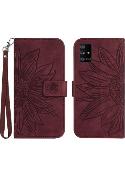 Kart Yuvaları Tutucu ile Samsung Galaxy A71 4g Için Kılıf Kısa Kayış Flip Pu (Yurt Dışından)