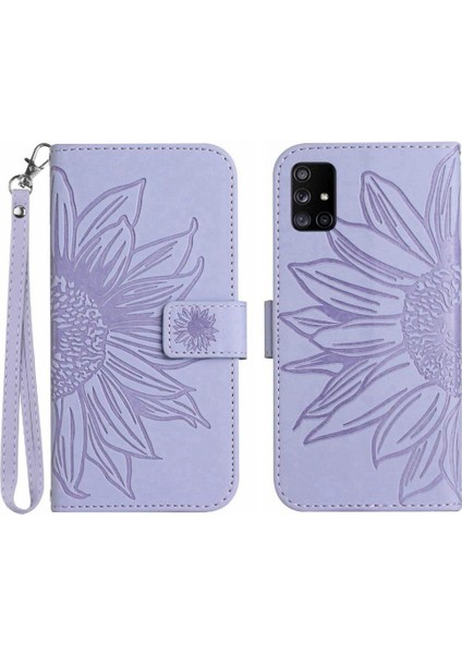 Kart Yuvaları Tutucu ile Samsung Galaxy A71 4g Için Kılıf Kısa Kayış Flip Pu (Yurt Dışından)