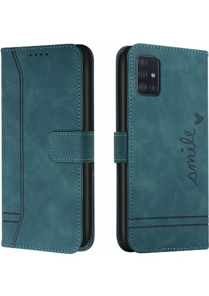 Telefon Kılıfı Için Samsung Galaxy A51 4g Manyetik Kapatma Flip Folio Cüzdan Pu (Yurt Dışından)