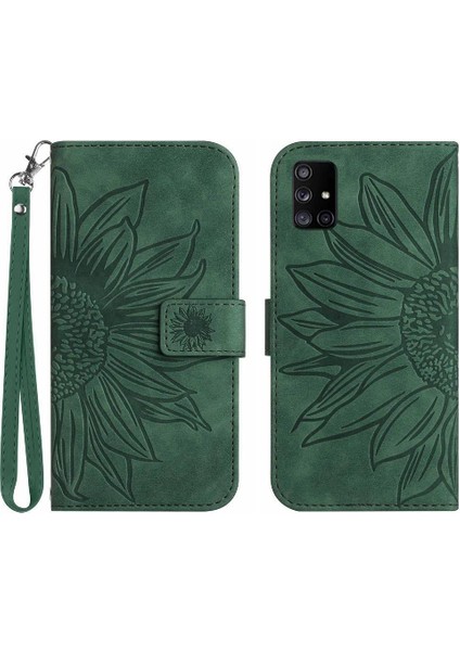 Kart Yuvaları Tutucu ile Samsung Galaxy A71 4g Için Kılıf Kısa Kayış Flip Pu (Yurt Dışından)