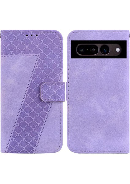 Google Piksel 7 Pro Için Telefon Kılıfı Pu Deri Kabartmalı Desen Flip Folio (Yurt Dışından)