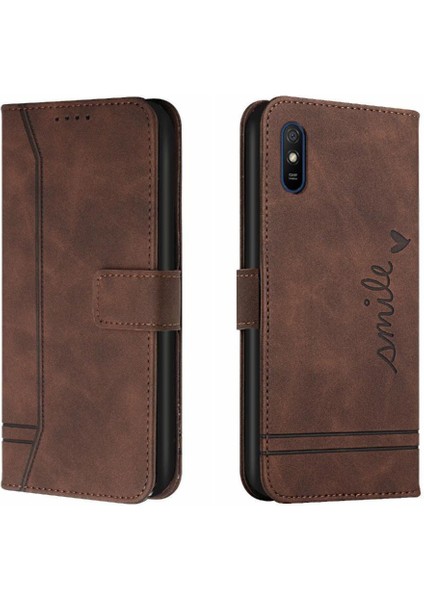 Telefon Kılıfı Için Xiaomi Redmi 9A Kart Yuvaları Kapak Çevirin Folio Cüzdan Manyetik (Yurt Dışından)