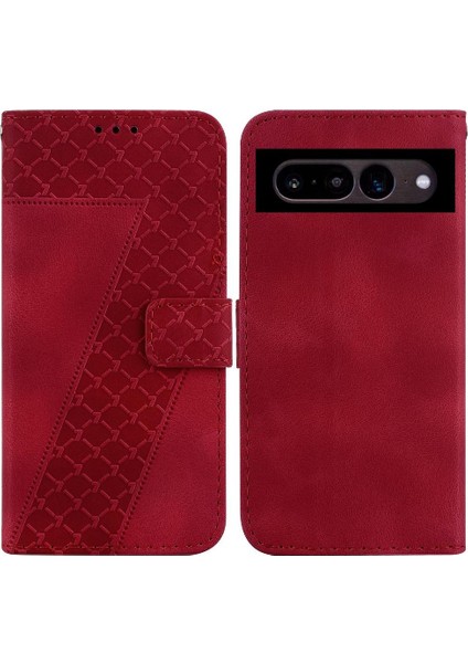 Google Piksel 7 Pro Için Telefon Kılıfı Pu Deri Kabartmalı Desen Flip Folio (Yurt Dışından)