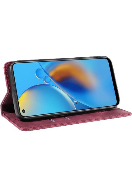 Oppo Için Kılıf A74 4G/A95 4g Koruyucu Manyetik Folio Cüzdan Pu Deri (Yurt Dışından) modelleri