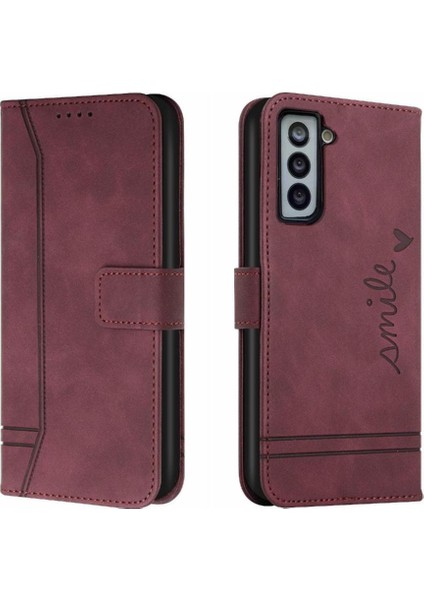 Samsung Galaxy S21 Artı Flip Folio Cüzdan Için Telefon Kılıfı El Kayışı Pu (Yurt Dışından)