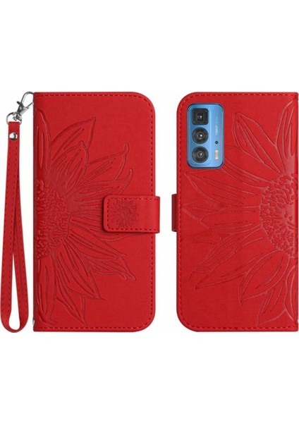 Motorola Kenar 20 Pro Için Kılıf Kart Yuvaları Tutucu ile Kısa Kayış Kabartmalı (Yurt Dışından)