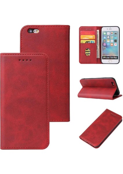 Iphone 6 Için Kılıf Artı/6s Artı Kart Ekleme Manyetik Karbon Fiber Folyo (Yurt Dışından)