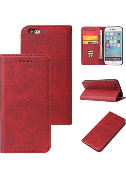 Iphone 6 Için Kılıf Artı/6s Artı Kart Ekleme Manyetik Karbon Fiber Folyo (Yurt Dışından) indirimleri