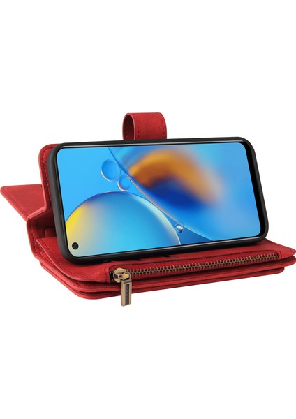 Oppo A74 4G/F19 4g Için Kılıf Pu Deri Manyetik Kapatma Onbeş Kart Yuvaları Fermuar Cep Telefon Kılıfı (Yurt Dışından) indirimleri