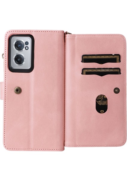 Oneplus Nord Ce2 Için Kılıf Pu Deri Manyetik Kapatma Onbeş Kart Yuvaları Fermuar Cep Telefon Kılıfı (Yurt Dışından)