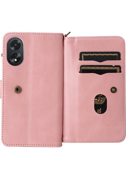 Oppo A38 4G/A18 Için Kılıf Pu Deri Manyetik Kapatma Onbeş Kart Yuvaları Fermuar Cep Telefon Kılıfı (Yurt Dışından) fırsatları