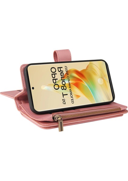Oppo Reno 8t 5g Için Kılıf Pu Deri Manyetik Kapatma Onbeş Kart Yuvaları Fermuar Cep Telefon Kılıfı (Yurt Dışından) fiyatları