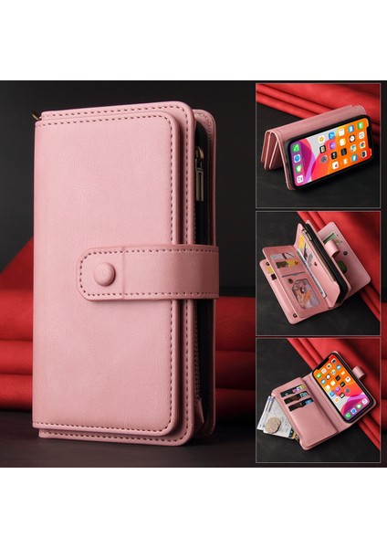 Oppo Reno 8t 5g Için Kılıf Pu Deri Manyetik Kapatma Onbeş Kart Yuvaları Fermuar Cep Telefon Kılıfı (Yurt Dışından) fırsatları