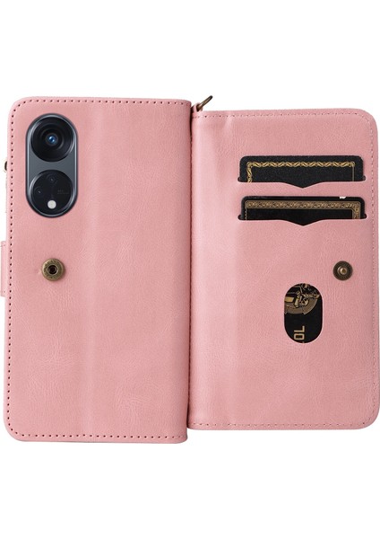Oppo Reno 8t 5g Için Kılıf Pu Deri Manyetik Kapatma Onbeş Kart Yuvaları Fermuar Cep Telefon Kılıfı (Yurt Dışından) indirimleri