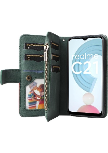 Realme C20/C21 Fermuar Cüzdan Tarzı Kickstand Koruyucu Kılıf (Yurt Dışından)