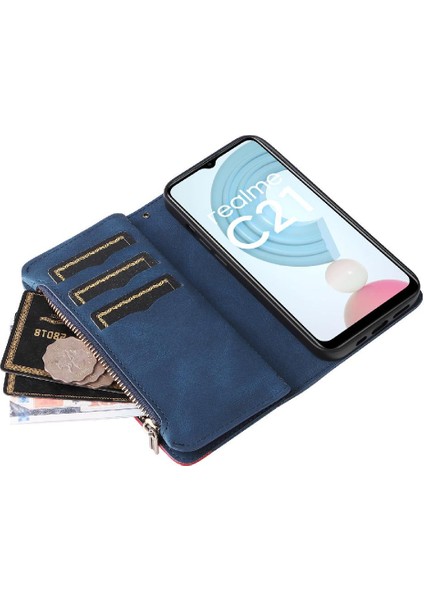 Realme C20/C21 Fermuar Cüzdan Tarzı Kickstand Koruyucu Kılıf (Yurt Dışından)
