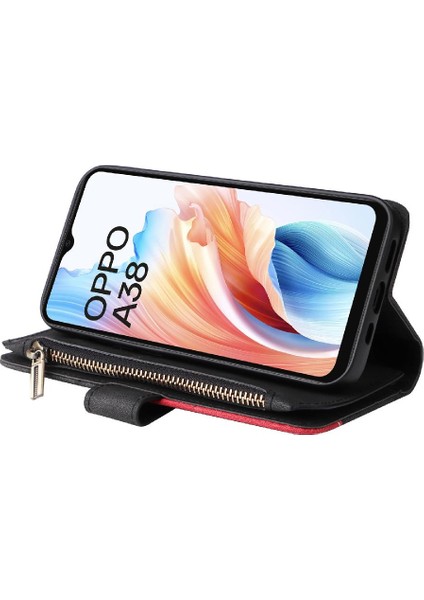 Oppo A38 4g Için KILIF/A18 Dokuz Kart Yuvaları Fermuar Cüzdan Tarzı Kickstand (Yurt Dışından) indirimleri