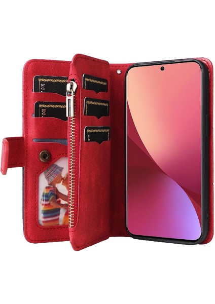 Xiaomi 12 5g Iki Renkli Dikiş Kickstand Koruyucu Fermuar (Yurt Dışından)