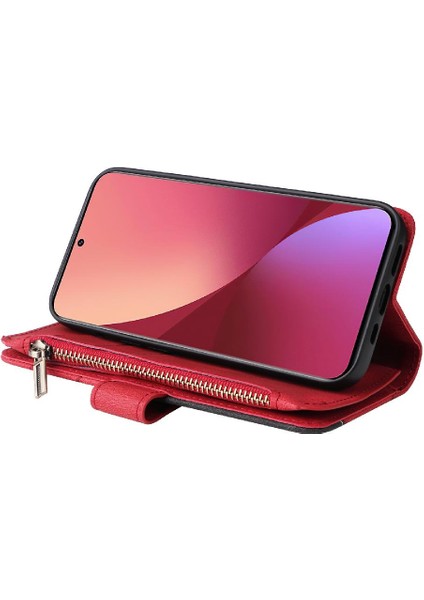 Xiaomi 12 5g Iki Renkli Dikiş Kickstand Koruyucu Fermuar (Yurt Dışından)