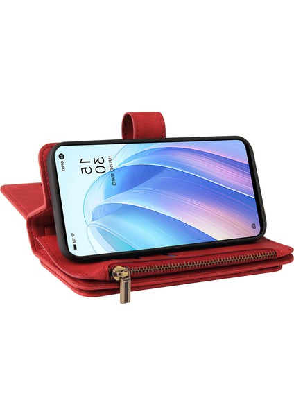 Oppo Find X5 Lite Için Kılıf Pu Deri Manyetik Kapatma Onbeş Kart Yuvaları Fermuar Cep Telefon Kılıfı (Yurt Dışından) fiyatları