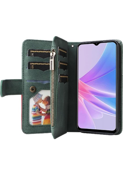 Oppo Için Kılıf A78 5g/nine 5g Kart Yuvası Standı ile Dokuz Kart Yuvaları Fermuar (Yurt Dışından)
